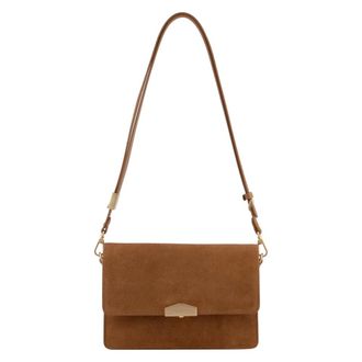 Pourchet Tassen, Dames, Bruin, ONE Size, Leer, Anjou Daim Schoudertas