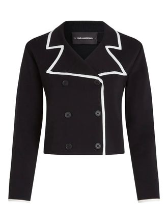 Karl Lagerfeld double-breasted cardigan - women - Nylon/Viscose - S - Black