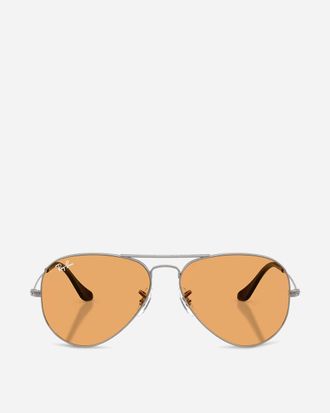 Ray-Ban Aviator Sunglasses Polished Silver / Orange Photocromic