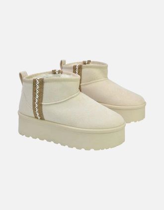 XY London Womens XY London Womens/Ladies Thea Aztec Ankle Boots - Cream - Size: 8