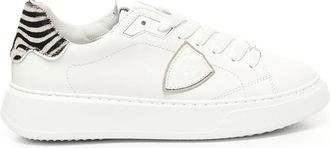Philippe Model Zebra Print Sneakers Wit - Dames - Sneakers - Wit - 39 EU - Leer - Schoenen