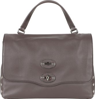 Zanellato Brown Postina Saeta Ring Clasp Leather Handbag