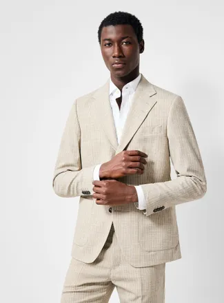 Tiger Of Sweden Mens Ease beige stripe Blazer JacketSlim fit