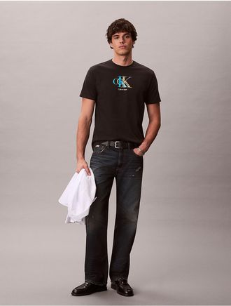 Calvin Klein Jeans Calvin Klein Mens Double Monogram Graphic Classic T-Shirt - Black - 2XL