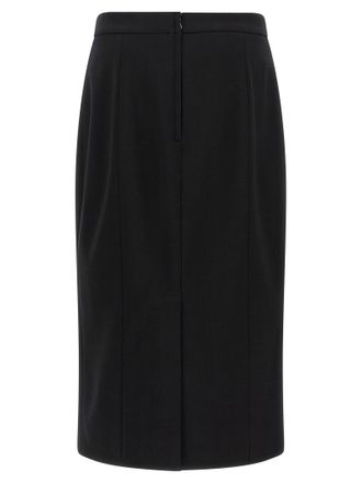 Dolce & Gabbana Stretch Wool Tailored Skirt - Black