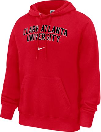 Nike Mens College (Clark Atlanta University) Fleece Pullover Hoodie in Red | M31233CLAU26-RED