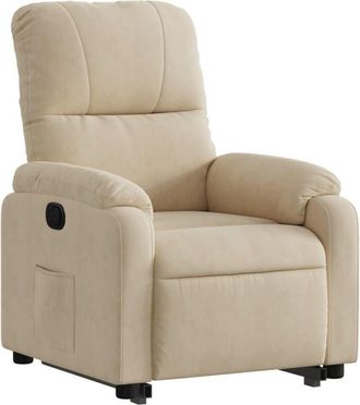 vidaXL Vidaxl - Sill&oacute;n Reclinable Elevable Tela De Microfibra Color Crema