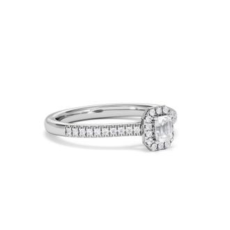 The Diamond Store Lumia Emerald Cut Lab Diamond Halo Ring 0.33ct F/VS in 925 Silver