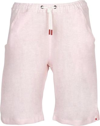 Kiton Linnen Korte Broek - Heren - Korte Broeken - Roze - M - Linnen - Korte Broeken