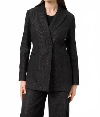 Soaked In Luxury Slcahlina Single-Breasted Glitter Blazer In Grey