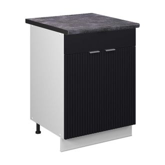Vicco Mueble Bajo De Cocina Fame-line, Rayas Negras, 60 Cm Con Caj&oacute;n, Et Antracita