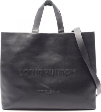 Louis Vuitton Black Cuir Ombre Leather Handbag Tote Bag (Pre-Owned)