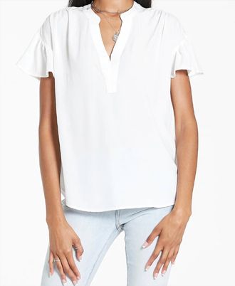 Dear John Denim Womens Blake Flutter Sleeve Top In White