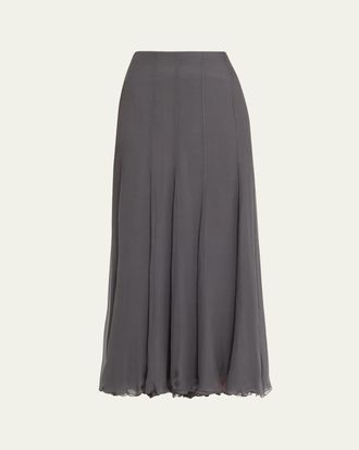 Chlo&eacute; Organic Silk Mousseline Maxi Skirt