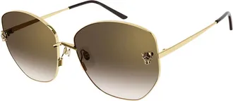 Cartier Panthere Brown Butterfly Ladies Sunglasses CT0400S 002 62