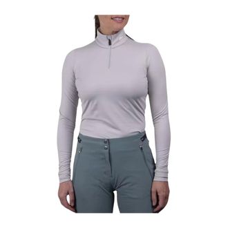 Kjus Overhemden, Dames, Grijs, S, Luxe Half Zip Gebreide Trui