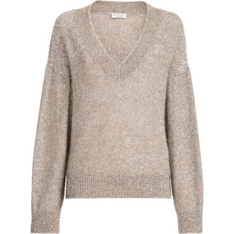 Brunello Cucinelli Dazzling texture sweater in Light Brown at Nordstrom, Size Xx-Small Eu