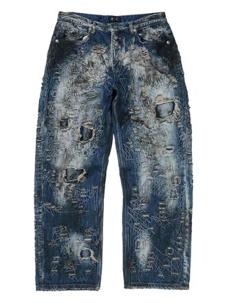Thug Club Combat Casualty Care distressed ripped jeans - men - Cotton - 3 - Blue