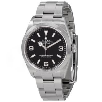 Rolex Pre-owned Rolex Explorer Automatic Chronometer Black Dial Mens Watch 124270BKASO