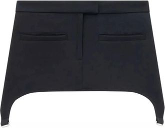 Courr&egrave;ges Rokken, Dames, Zwart, S, Polyester, Zwarte Minirok met Uitsparingen