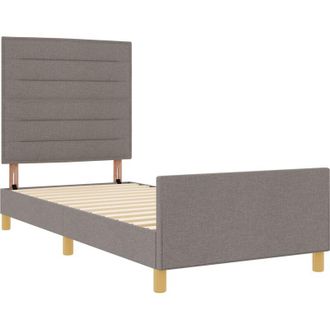 vidaXL Taupe Fabric Bed Frame 90x190 cm vidaXL