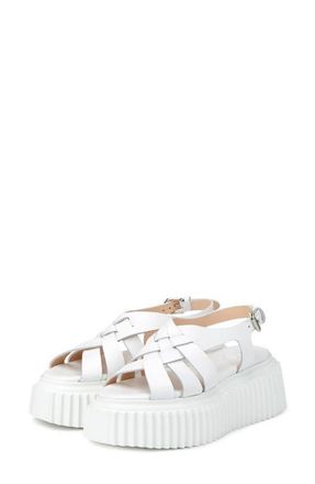 AGL Violante Platform Slingback Sandal in White/Bianco at Nordstrom, Size 6.5Us