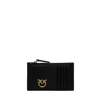 Pinko Pinko, Accessoires, Dames, Zwart, ONE Size, Leer, Airone Wallet