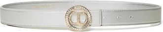 Twin-Set embellished oval-buckle belt - women - Polyurethane - M - Silver
