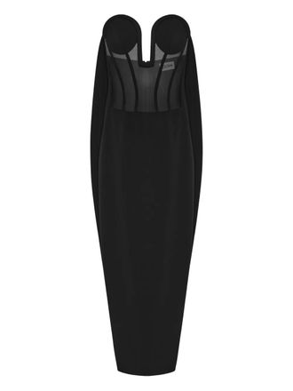 Jean Paul Gaultier tulle-insert corset dress - women - Cotton/Polyamide/Viscose/Elastane - 36 - Black