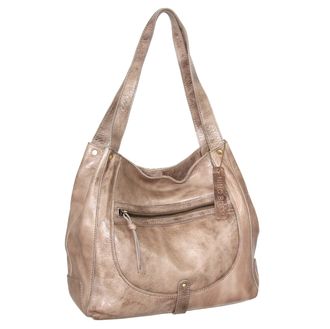 Nino Bossi Vintage Leather Organizer Satchel in Taupe