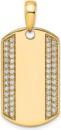 Diamond2Deal 14k Gold Lab Grown Diamond Dog Tag Pendant (0.75ct, VS, D-E)
