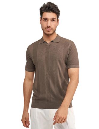 Blue industry Polo Blue industry gestreept bruin