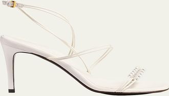 Khaite Beaded Leather Stiletto Sandals