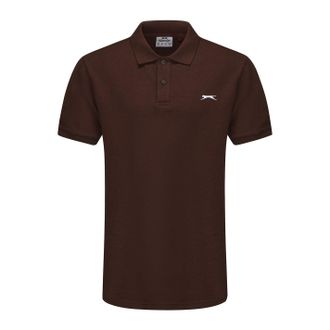 Slazenger Mens Plain Polo Shirt Chocolate Brown XL
