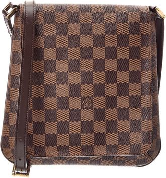 Louis Vuitton Brown Damier Ebene Musette Tango Long Strap (Authentic Pre-Loved)