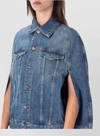 7 For All Mankind denim relaxed cape jacket