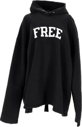 Balenciaga Cotton outerwear - Dames - Hoodies - Zwart - L - Katoen - Hoodies & sweatvesten