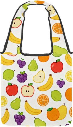 Generic Orchard Classic Blend Reversible Canvas Shoulder Tote - Double-Sided Print, 12oz Cotton, 27cm Drop, Fold-Flat Bag for Travel, Shopping, Street Outings