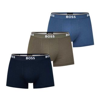 HUGO BOSS Heren Bodywear Logo Boxershorts (Set van 3) (Blauw/Zwart/Groen)