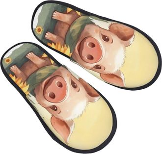 Generic Shoes Smiling Lightweight Sliders Reusable Cotton Slippers For Adult Trip Indoor M