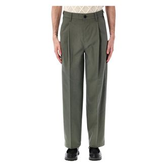 Obey Straight Trousers, male, Green, Size: W36 Dean Pleated Pant
