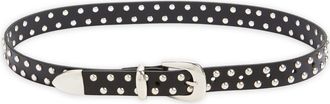 Madewell Western Stud Leather Belt in True Black at Nordstrom, Size Xx-Large