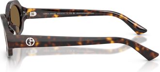 Giorgio Armani 0ar8245hu Tortoiseshell Oval Frame Sunglasses with Logo Detail