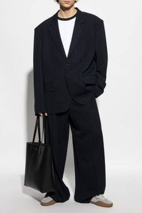 Acne Studios Pinstripe Blazer, Mens, Navy Blue