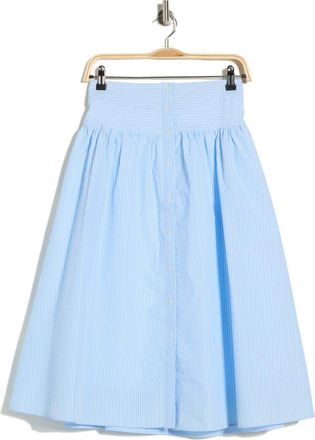 Nanette Lepore Seersucker Midi Skirt in Light Blue/White Stripe at Nordstrom Rack, Size X-Large