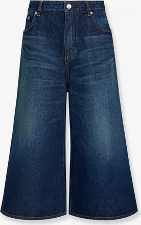 Alaia Bermuda in blue denim - ALAIA - gender_Woman