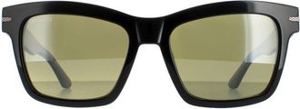 Serengeti Eyewear Square Unisex Shiny Black Mineral Polarized Green 555nm Winona - One Size