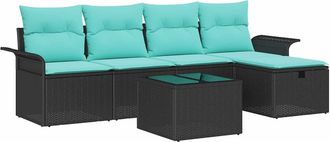 vidaXL Conjunto De Sof&aacute; De Jard&iacute;n 6 Uds. Polirat&aacute;n Vidaxl