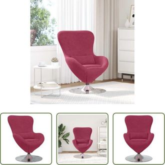 vidaXL vidaXL Base girevole - Poltrona uovo Rosso Vino Velluto