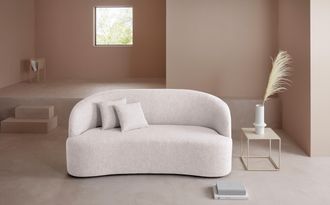 LeGer Home by Lena Gercke 3-Sitzer »Dilara« gerundete Rückenlehne und Front, in 3 Bezugsqualitäten